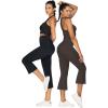 imageSunzel Butterflycra High Waist Mini Flared Leggings for Women Tummy Control Casual Flare Yoga Pants for Yoga Workout GymSeal Brown
