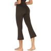 imageSunzel Butterflycra High Waist Mini Flared Leggings for Women Tummy Control Casual Flare Yoga Pants for Yoga Workout GymSeal Brown