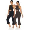 imageSunzel Butterflycra High Waist Mini Flared Leggings for Women Tummy Control Casual Flare Yoga Pants for Yoga Workout GymSeal Brown