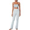 imageSunzel Butterflycra High Waist Mini Flared Leggings for Women Tummy Control Casual Flare Yoga Pants for Yoga Workout GymSky Blue