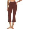 imageSunzel Butterflycra High Waist Mini Flared Leggings for Women Tummy Control Casual Flare Yoga Pants for Yoga Workout GymWine Red