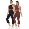 imageSunzel Butterflycra High Waist Mini Flared Leggings for Women Tummy Control Casual Flare Yoga Pants for Yoga Workout GymWine Red