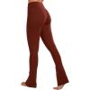 imageSunzel Butterflycra High Waist Mini Flared Leggings for Women Tummy Control Casual Flare Yoga Pants for Yoga Workout GymWine Red