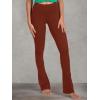 imageSunzel Butterflycra High Waist Mini Flared Leggings for Women Tummy Control Casual Flare Yoga Pants for Yoga Workout GymWine Red