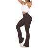 imageSunzel Flare Leggings Crossover Yoga Pants with Tummy Control HighWaisted and Wide LegJava Brown