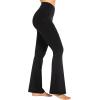 imageSunzel Flare Leggings for Women with Pockets Crossover Yoga Pants with Tummy Control High Waisted and Wide LegJet Black