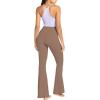 imageSunzel Flare Leggings for Women with Pockets Crossover Yoga Pants with Tummy Control High Waisted and Wide LegLight Brown