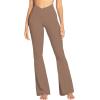 imageSunzel Flare Leggings for Women with Pockets Crossover Yoga Pants with Tummy Control High Waisted and Wide LegLight Brown
