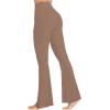imageSunzel Flare Leggings for Women with Pockets Crossover Yoga Pants with Tummy Control High Waisted and Wide LegLight Brown