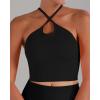 imageSunzel Free to Be Tank Crop Ribbed Tank Tops Seamless Racerback Camisoles No pad Camis Cropped Workout Gym YogaBlack Java Brown2pcscrop