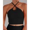 imageSunzel Free to Be Tank Crop Ribbed Tank Tops Seamless Racerback Camisoles No pad Camis Cropped Workout Gym YogaBlack2pcscrop