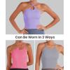 imageSunzel Free to Be Tank Crop Ribbed Tank Tops Seamless Racerback Camisoles No pad Camis Cropped Workout Gym YogaBlackblack2pcswaist Length