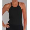 imageSunzel Free to Be Tank Crop Ribbed Tank Tops Seamless Racerback Camisoles No pad Camis Cropped Workout Gym YogaBlackblack2pcswaist Length