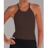 imageSunzel Free to Be Tank Crop Ribbed Tank Tops Seamless Racerback Camisoles No pad Camis Cropped Workout Gym YogaBlackjava Brown 2pcswaist Length