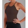 imageSunzel Free to Be Tank Crop Ribbed Tank Tops Seamless Racerback Camisoles No pad Camis Cropped Workout Gym YogaBlackjava Brown 2pcswaist Length