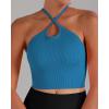 imageSunzel Free to Be Tank Crop Ribbed Tank Tops Seamless Racerback Camisoles No pad Camis Cropped Workout Gym YogaClassic Blue Lilac2pcscrop