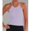 imageSunzel Free to Be Tank Crop Ribbed Tank Tops Seamless Racerback Camisoles No pad Camis Cropped Workout Gym YogaClassic Bluelilac2pcswaist Length