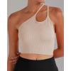 imageSunzel Free to Be Tank Crop Ribbed Tank Tops Seamless Racerback Camisoles No pad Camis Cropped Workout Gym YogaDeep Grey Bbeige2pcscrop