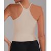 imageSunzel Free to Be Tank Crop Ribbed Tank Tops Seamless Racerback Camisoles No pad Camis Cropped Workout Gym YogaDeep Greybbeige2pcswaist Length