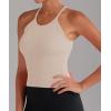 imageSunzel Free to Be Tank Crop Ribbed Tank Tops Seamless Racerback Camisoles No pad Camis Cropped Workout Gym YogaDeep Greybbeige2pcswaist Length