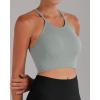 imageSunzel Free to Be Tank Crop Ribbed Tank Tops Seamless Racerback Camisoles No pad Camis Cropped Workout Gym YogaGrey Grayish Green2pcscrop