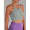 imageSunzel Free to Be Tank Crop Ribbed Tank Tops Seamless Racerback Camisoles No pad Camis Cropped Workout Gym YogaGrey Grayish Green2pcscrop
