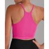 imageSunzel Free to Be Tank Crop Ribbed Tank Tops Seamless Racerback Camisoles No pad Camis Cropped Workout Gym YogaHotpink Splashblue2pcscrop