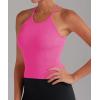 imageSunzel Free to Be Tank Crop Ribbed Tank Tops Seamless Racerback Camisoles No pad Camis Cropped Workout Gym YogaHotpinksplashblue2pcswaist Length