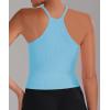 imageSunzel Free to Be Tank Crop Ribbed Tank Tops Seamless Racerback Camisoles No pad Camis Cropped Workout Gym YogaHotpinksplashblue2pcswaist Length