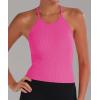 imageSunzel Free to Be Tank Crop Ribbed Tank Tops Seamless Racerback Camisoles No pad Camis Cropped Workout Gym YogaHotpinksplashblue2pcswaist Length
