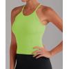 imageSunzel Free to Be Tank Crop Ribbed Tank Tops Seamless Racerback Camisoles No pad Camis Cropped Workout Gym YogaNeon Greenbright Orange2pcswaist Length