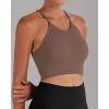 imageSunzel Free to Be Tank Crop Ribbed Tank Tops Seamless Racerback Camisoles No pad Camis Cropped Workout Gym YogaRed Brown2pcscrop