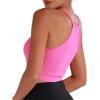 imageSunzel Free to Be Tank Crop Ribbed Tank Tops Seamless Racerback Camisoles No pad Camis Cropped Workout Gym YogaWhite Hotpink2pcscrop