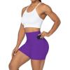 imageSunzel No Front Seam Biker Shorts for Women with Pockets Yoga Workout Gym Bike Shorts with Tummy ControlElectric Purple
