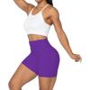 imageSunzel No Front Seam Biker Shorts for Women with Pockets Yoga Workout Gym Bike Shorts with Tummy ControlElectric Purple