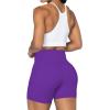 imageSunzel No Front Seam Biker Shorts for Women with Pockets Yoga Workout Gym Bike Shorts with Tummy ControlElectric Purple