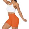 imageSunzel No Front Seam Biker Shorts for Women with Pockets Yoga Workout Gym Bike Shorts with Tummy ControlOrange