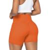 imageSunzel No Front Seam Biker Shorts for Women with Pockets Yoga Workout Gym Bike Shorts with Tummy ControlOrange