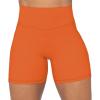 imageSunzel No Front Seam Biker Shorts for Women with Pockets Yoga Workout Gym Bike Shorts with Tummy ControlOrange
