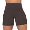 imageSunzel No Front Seam Biker Shorts for Women with Pockets Yoga Workout Gym Bike Shorts with Tummy ControlSeal Brown