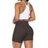 imageSunzel No Front Seam Biker Shorts for Women with Pockets Yoga Workout Gym Bike Shorts with Tummy ControlSeal Brown