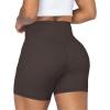 imageSunzel No Front Seam Biker Shorts for Women with Pockets Yoga Workout Gym Bike Shorts with Tummy ControlSeal Brown
