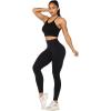 imageSunzel No Front Seam Workout Leggings for Women with Pockets High Waisted Compression Yoga Pants with Tummy Control 26quot Black Small