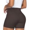 imageSunzel Sunzfly Crossover Biker Shorts for Women No Front Seam V High Waist Yoga Workout Gym Shorts with Tummy ControlSeal Brown