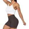 imageSunzel Sunzfly Crossover Biker Shorts for Women No Front Seam V High Waist Yoga Workout Gym Shorts with Tummy ControlSeal Brown