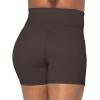 imageSunzel Sunzfly Crossover Biker Shorts for Women No Front Seam V High Waist Yoga Workout Gym Shorts with Tummy ControlSeal Brown