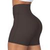 imageSunzel Sunzfly Crossover Biker Shorts for Women No Front Seam V High Waist Yoga Workout Gym Shorts with Tummy ControlSeal Brown