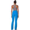 imageSunzel Sunzfly Invisible Butt Scrunch Flare Leggings for Women Mini Flared Yoga Pants with Tummy Control and High WaistClassic Blue