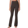 imageSunzel Sunzfly Invisible Butt Scrunch Flare Leggings for Women Mini Flared Yoga Pants with Tummy Control and High WaistSeal Brown