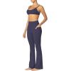 imageSunzel Sunzfly Womens Mini Flare Leggings with Pockets High Waisted Tummy Control Yoga Pants Bootcut Workout Gym CasualAsh Blue